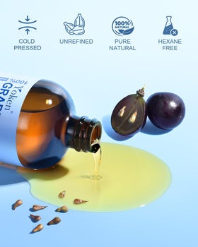Yoken oil pouring into palm demonstrating quick absorption and moisturizing benefit