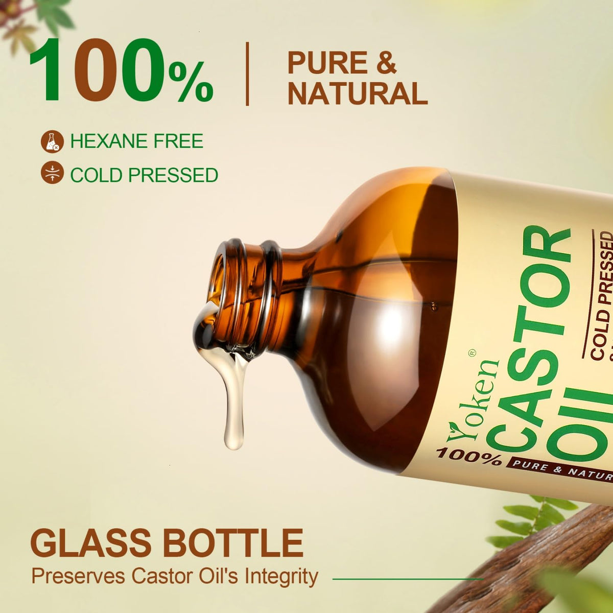 Yoken applying castor oil as a hair mask for improved nourishment