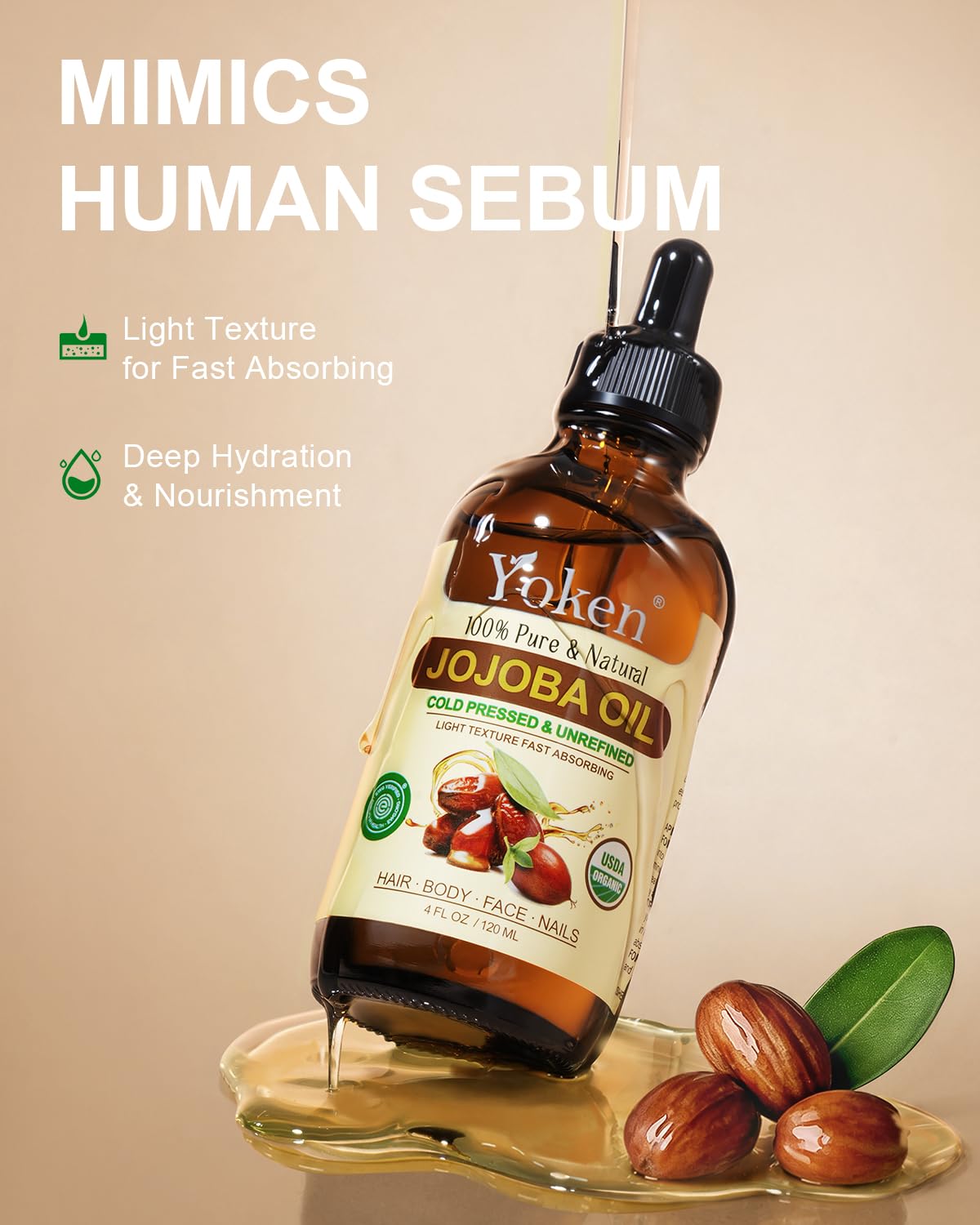 Yoken oil smoothed through hair mid-lengths showing added shine and softness benefit
