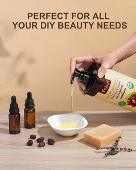Yoken jojoba oil applied to hair ends demonstrating shine and frizz control benefit