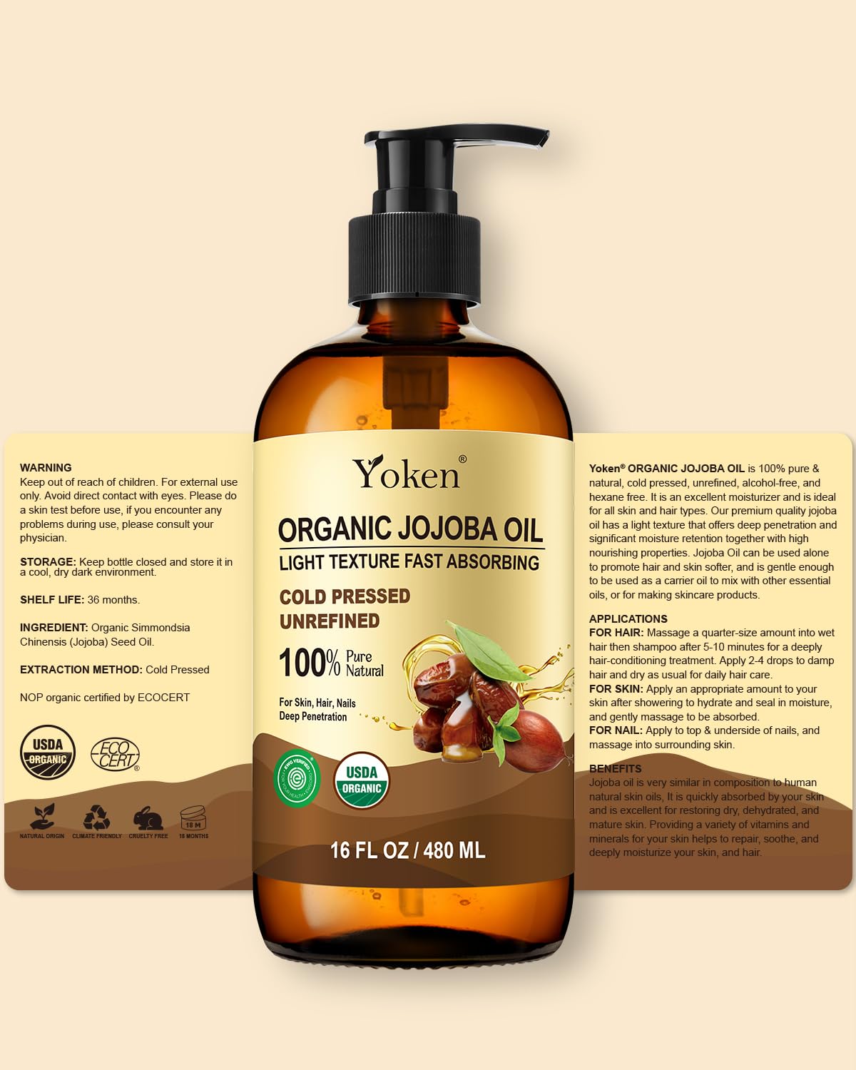 Yoken jojoba placed on bathroom vanity as lifestyle hydration and selfcare