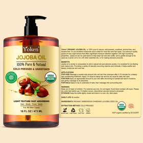 Yoken jojoba oil beside DIY balm ingredients for easy homemade skincare