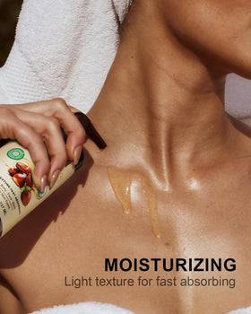 Yoken jojoba oil droplet texture on skin showing fast absorption benefit