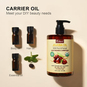Applying Yoken jojoba oil to hair ends to reduce dryness and add shine