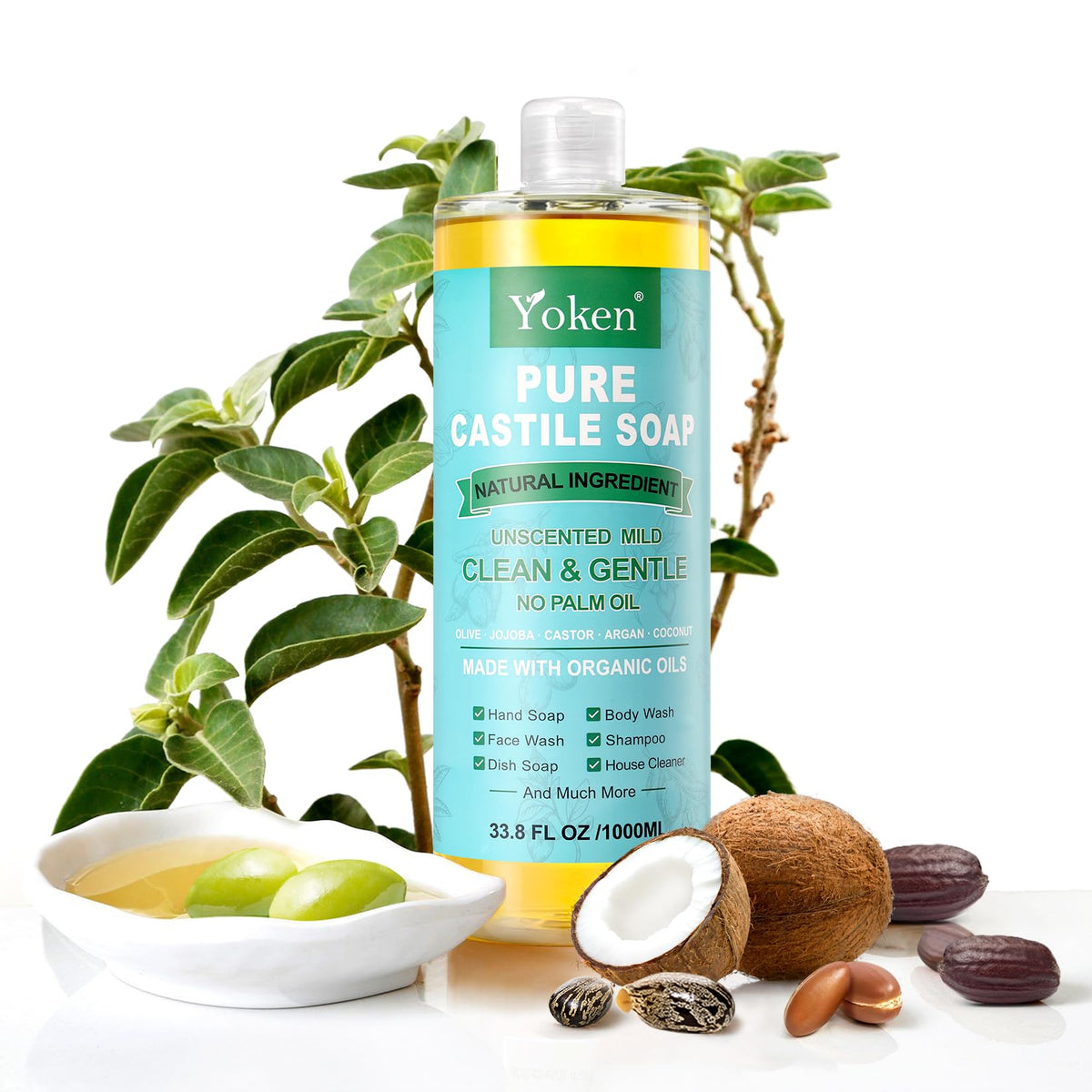Kitchen countertop cleaned with Yoken soap showing stain lift