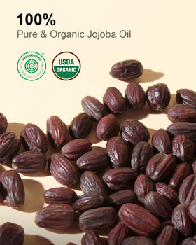 Yoken jojoba oil texture on hand close-up showing lightweight absorption benefit