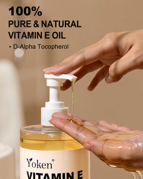 Yoken oil texture pouring from bottle illustrating smooth consistency for blending