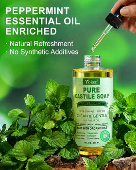 Yoken peppermint soap lather close-up demonstrating gentle foaming and moisturizing