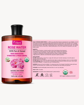 Yoken bottle in bathroom setting suggesting versatile skincare and hair use
