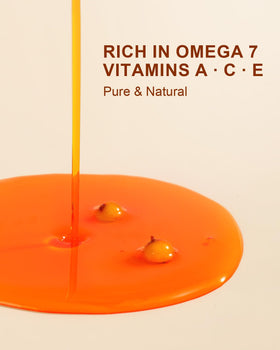 Yoken oil texture close-up highlighting rich orange color and lightweight feel