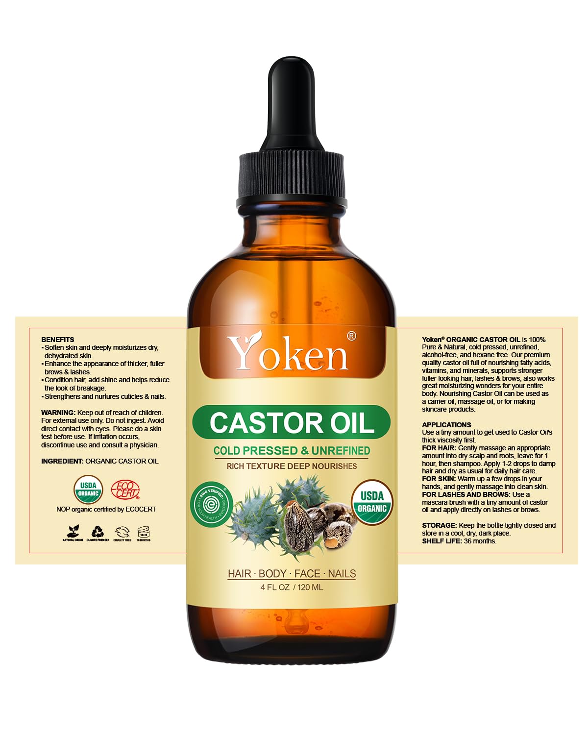 Yoken 4oz bottle held in hand showing scale and convenient size