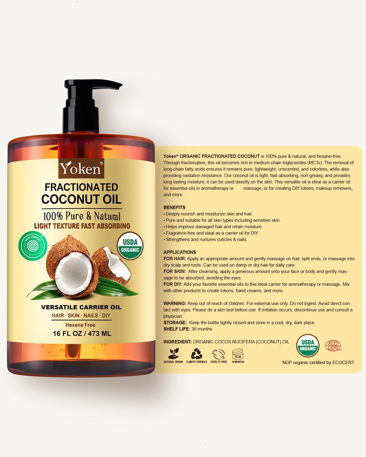 Yoken bottle in hand to show 16 oz scale and travel-friendly size