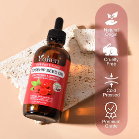Yoken bottle next to measuring spoon showing 4 fl oz size convenience