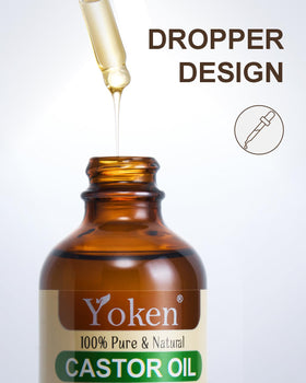 Yoken castor oil thick drop texture highlighting rich moisturizing benefit