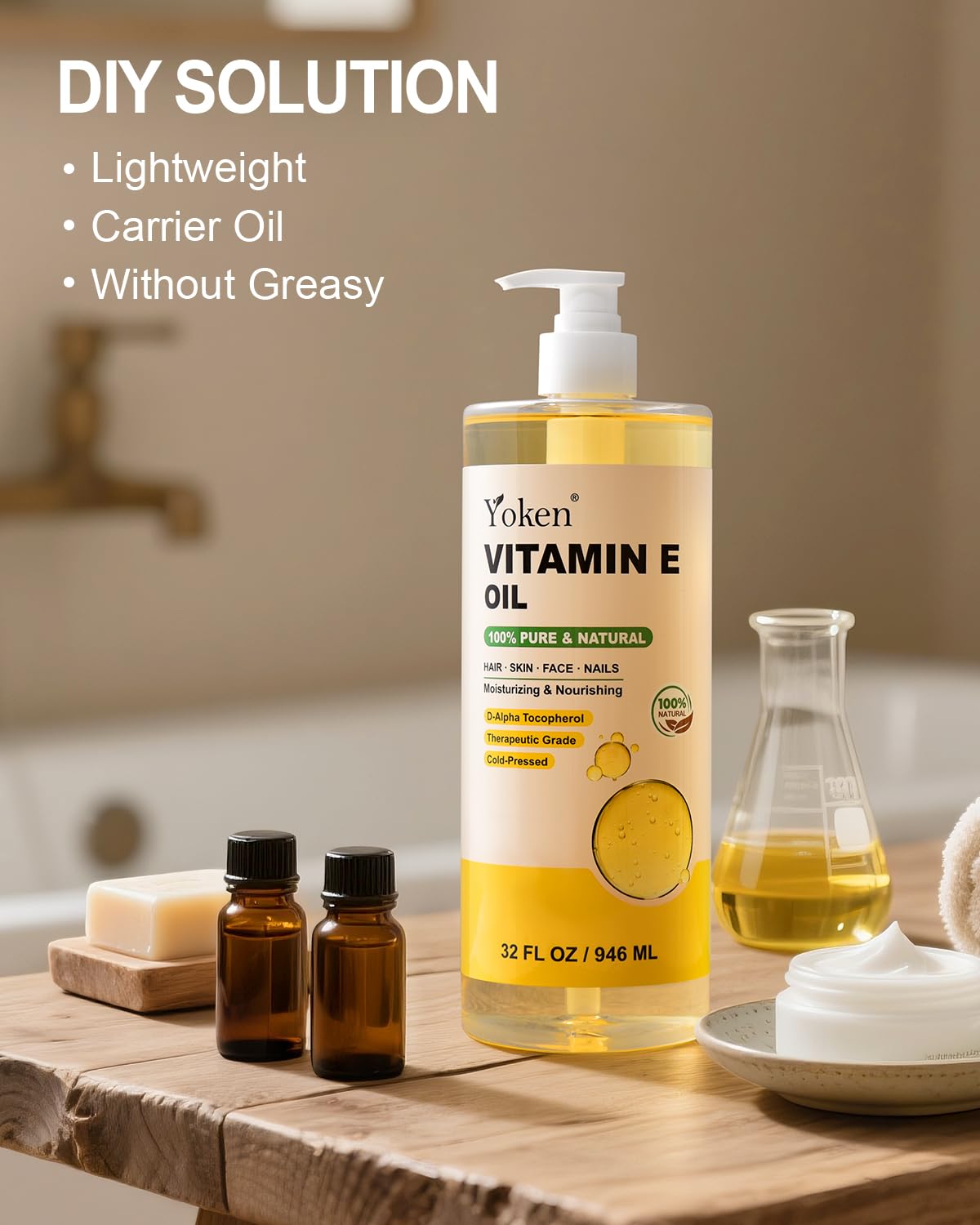 Yoken oil applied on hands to show hydration benefits and quick absorption