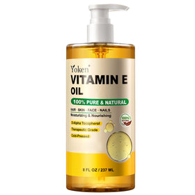 Yoken bottle front view showing label and size, highlights large 8 oz supply