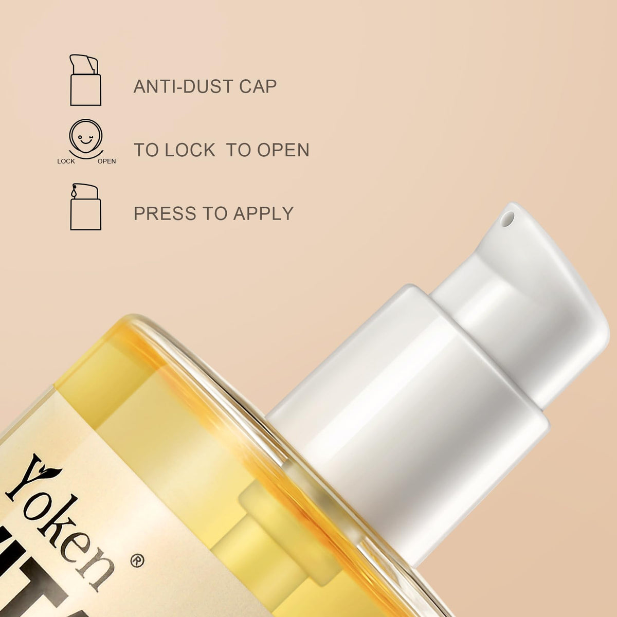 Yoken oil applied to hand illustrating quick hydration and skin smoothing