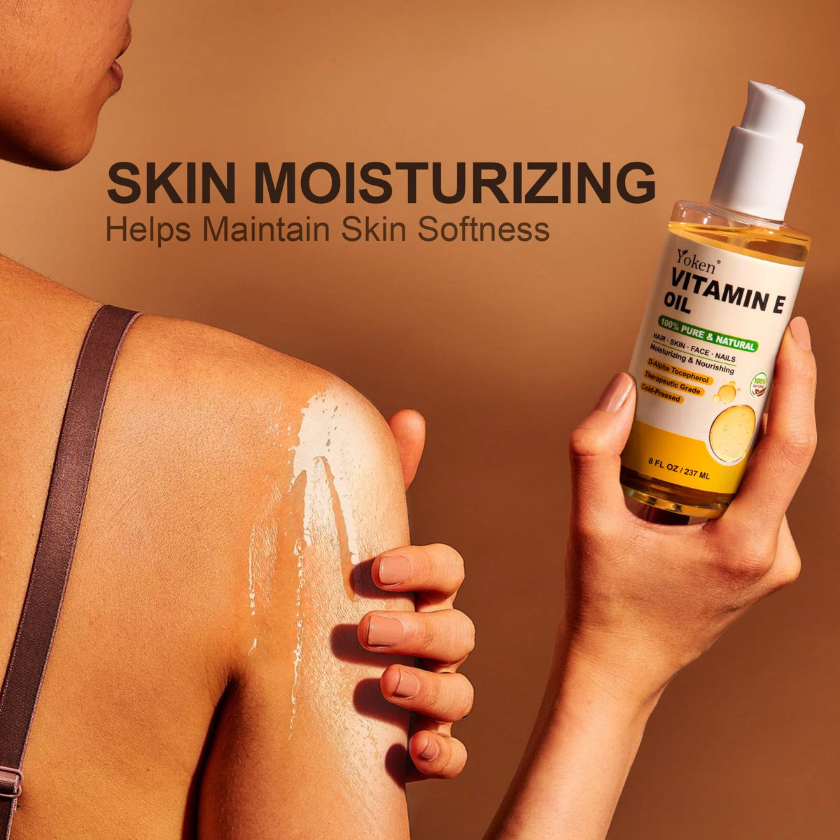 Yoken oil drop texture close-up showing smooth, absorbent consistency
