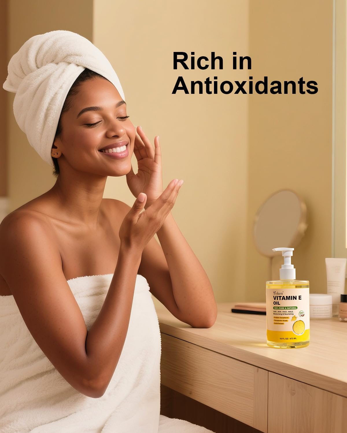 Yoken oil texture drop on fingertip showing lightweight circulation benefit