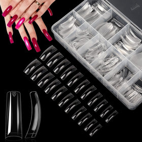 Yokilly front packaging showing 550 clear coffin tips and storage case for organized use