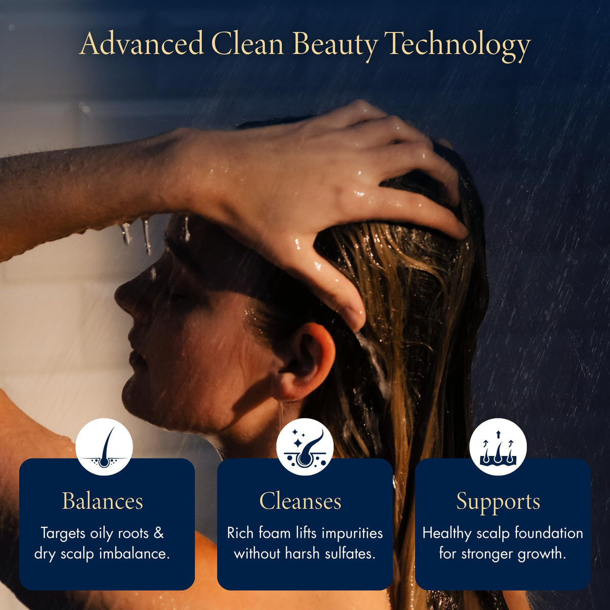 YOLU label closeup showing certifications and clean-beauty claims