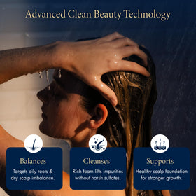 YOLU label closeup showing certifications and clean-beauty claims