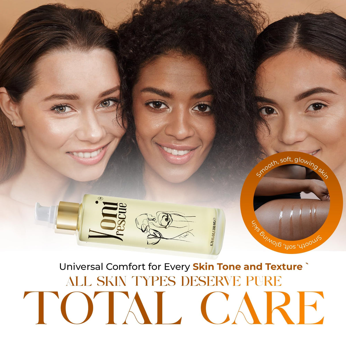 Yoni Rescue oil being applied to hand demonstrating smooth glide