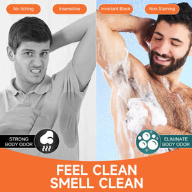 yoniagood soap in shower used on body for odor control and fresh feeling