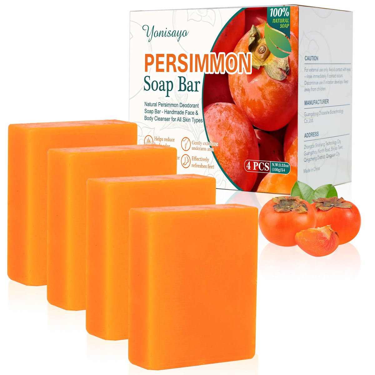 yonisayo front packaging showing four soap bars and benefits