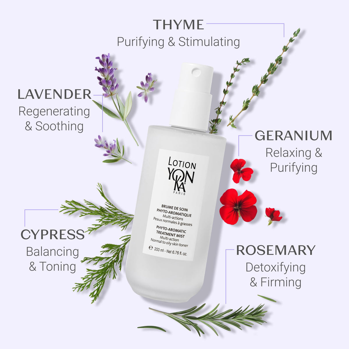 Yonka applied to cotton pad, prepares skin for serums effectively