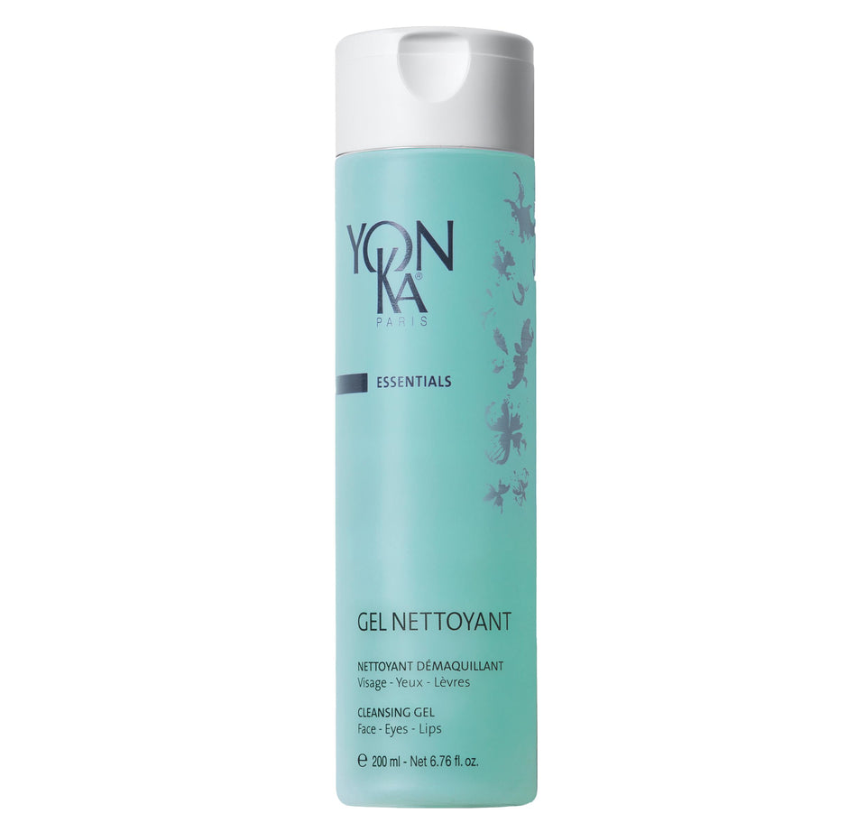 Yonka gel cleanser front tube showing brand and clean design, conveys professional results