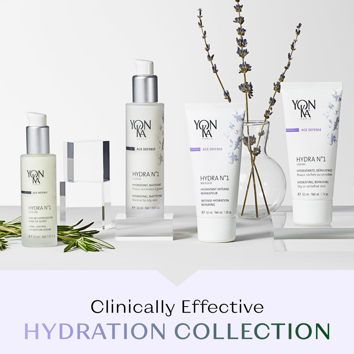 Yonka Hydra No.1 on bathroom vanity lifestyle scene implying daily routine use