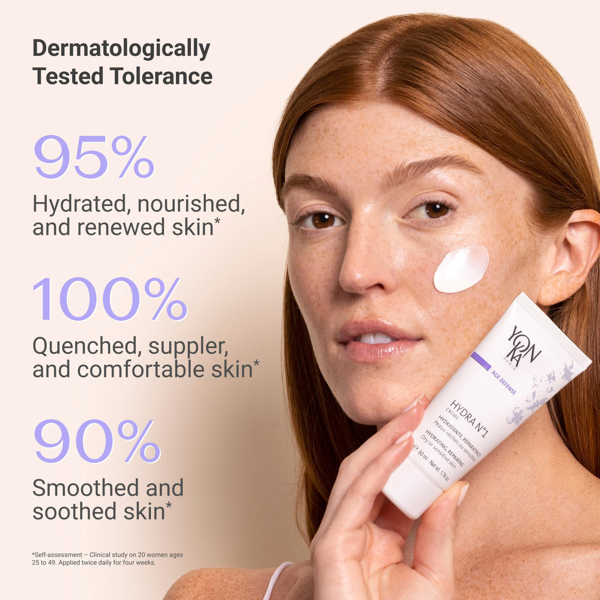 Yonka Hydra No.1 open jar top view demonstrating smooth, fast-absorbing cream
