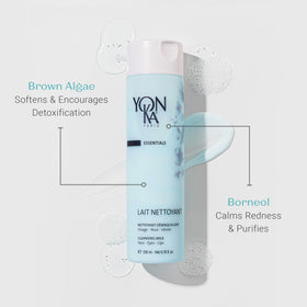 Yonka application on face with finger massage, shows effective makeup removal