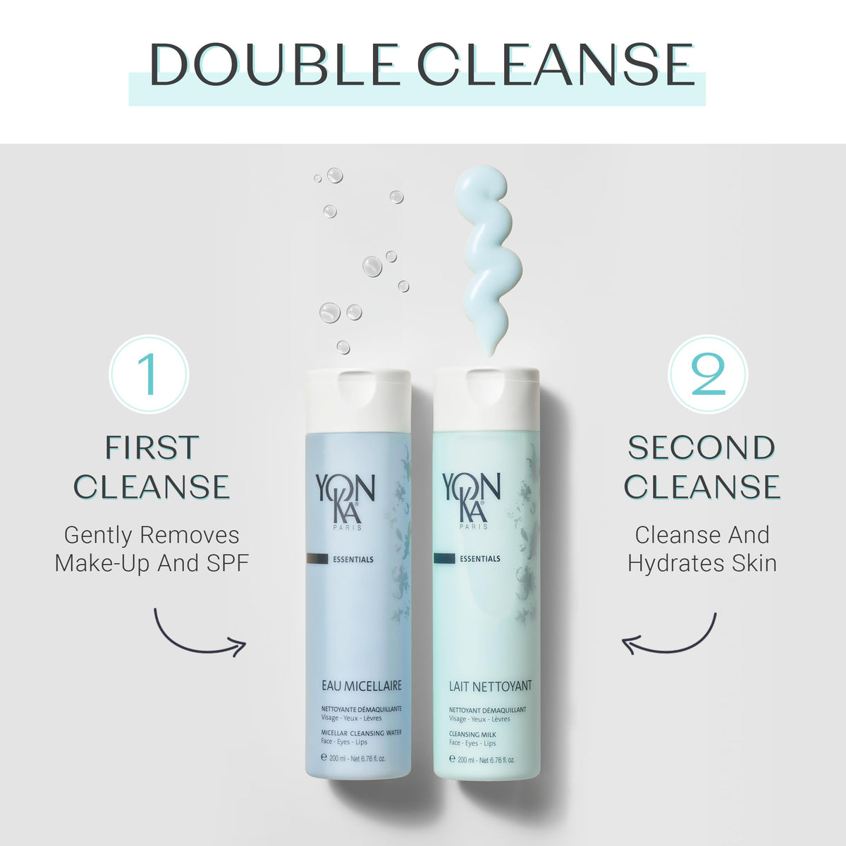 Yonka bottle staged in bathroom spa setting, implies calming daily ritual