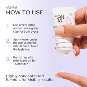 Yonka Phyto-Contour applied around eye area demonstrating gentle fingertip application