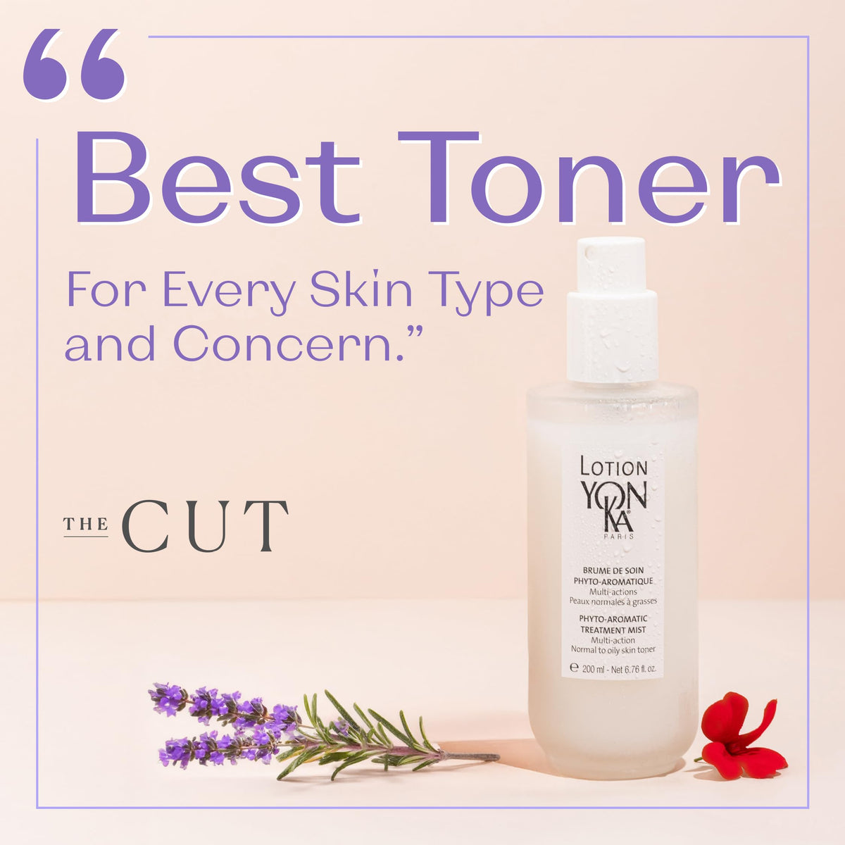 Yonka toner texture with aloe and rosemary, soothes and calms