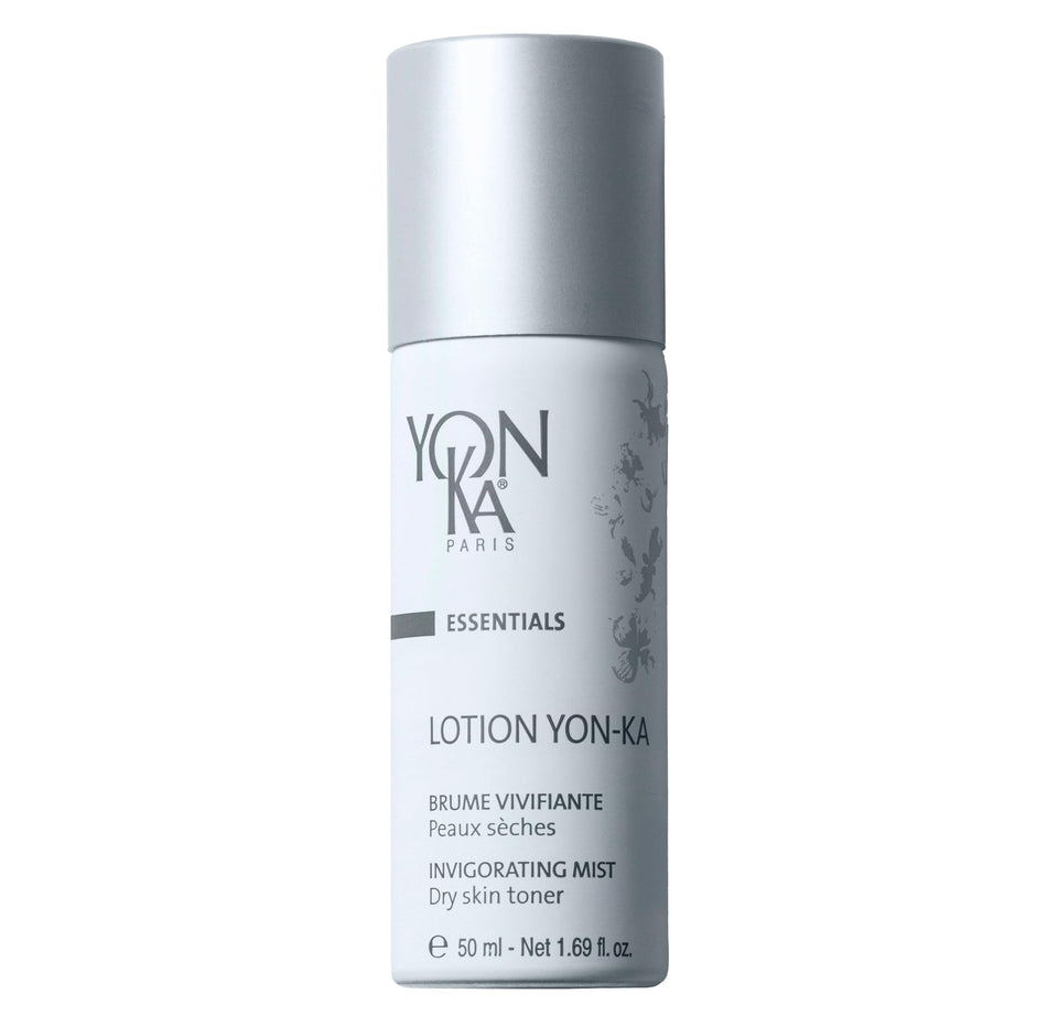 Yonka travel lotion PS front packaging showing compact bottle and travel convenience