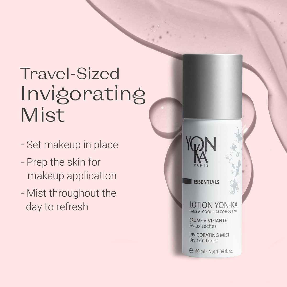 Yonka lotion texture on skin demonstrating lightweight hydration and calming effect
