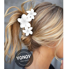 YONOY clip securing half-up hairstyle for quick polished look and comfort