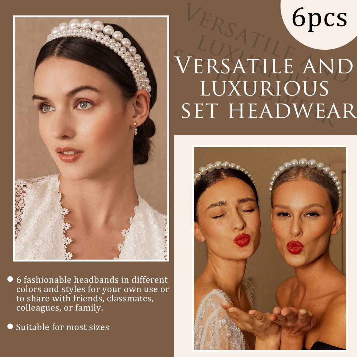 YONOY headband in wedding setting, coordinates with dress