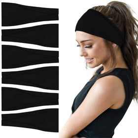 YONUF front-packaging showing six black headbands and value pack