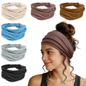 YONUF front view of six-pack headbands showing colors and packaging, easy outfit matching