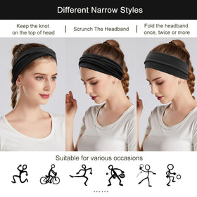 YONUF headband folded into scrunchie demonstrating styling flexibility