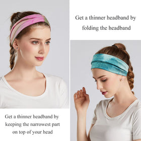 YONUF headband worn during yoga to keep hair back and absorb sweat effectively
