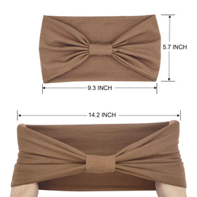 YONUF headband beside a hand for scale showing roomy stretch and one-size fit