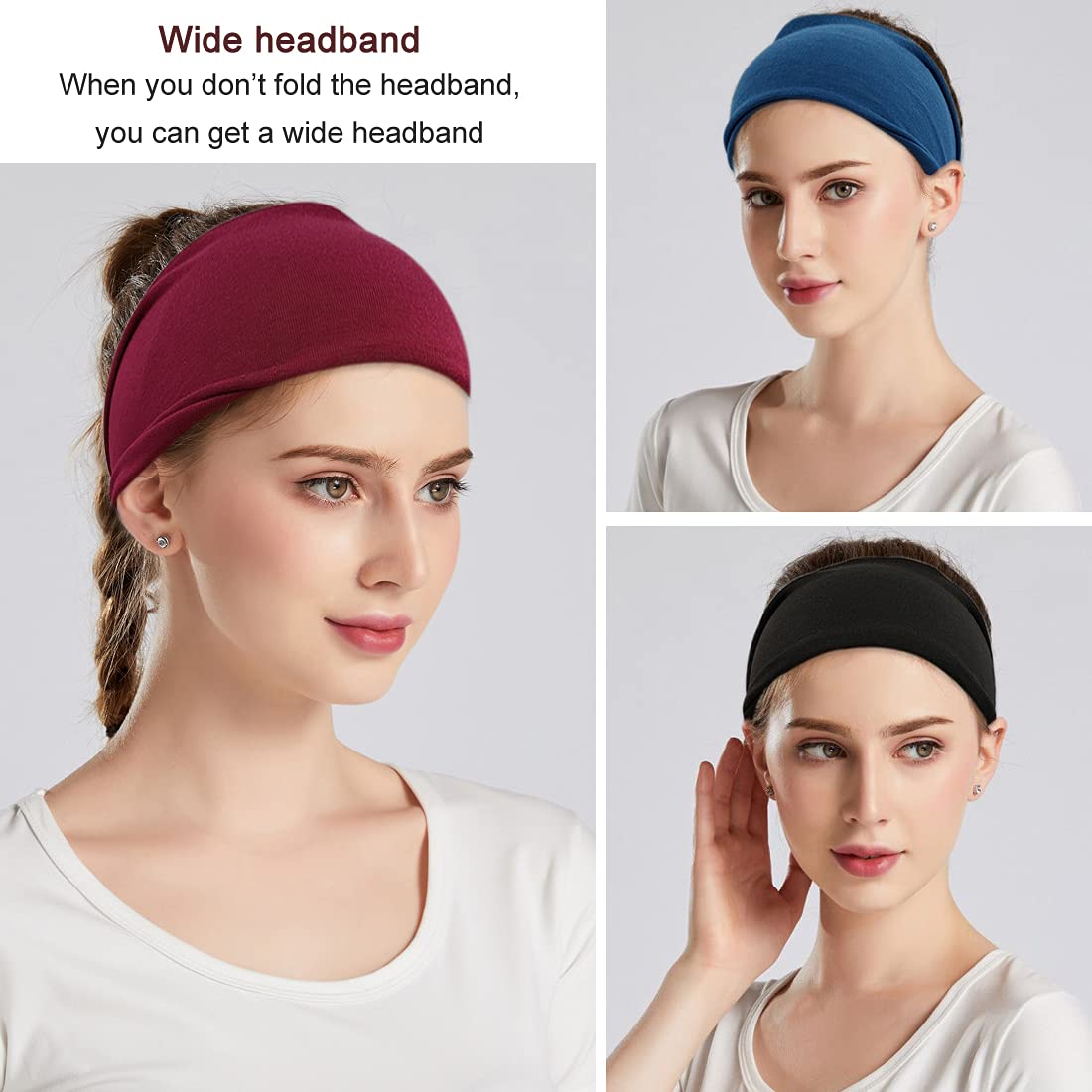 YONUF headband beside a hand to demonstrate real size and comfortable fit