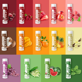 Yopela top-down view of 14 flavors arranged to show variety