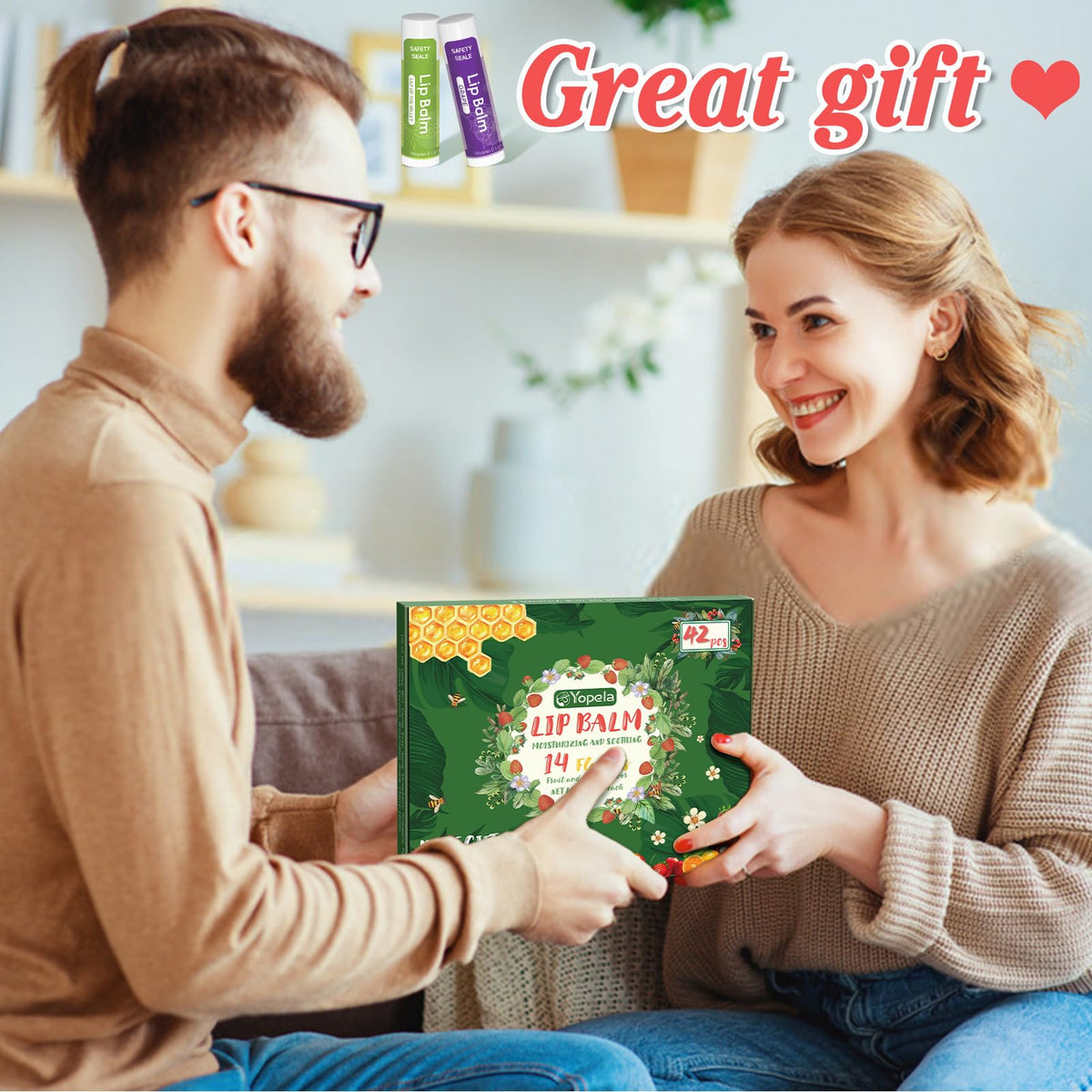 Yopela lip balms in Valentine gift bag for event-ready gifting