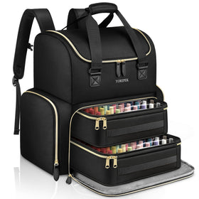 YOREPEK front view showing organized bottles and easy carry handles for portable storage